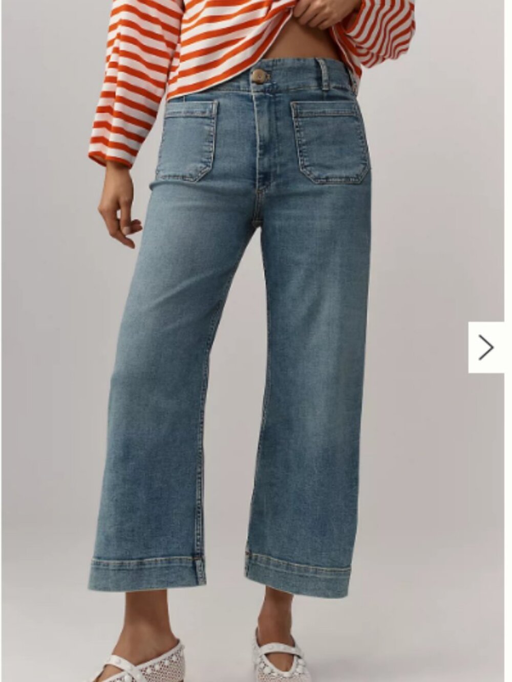 Anthropologie The Colette Crop High-Rise Wide-Leg Jeans by Maeve Size 29